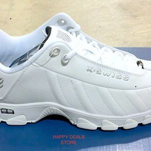K Swiss White Black Silver Model ST329 Mens Shoes Sz 7.5-10.5